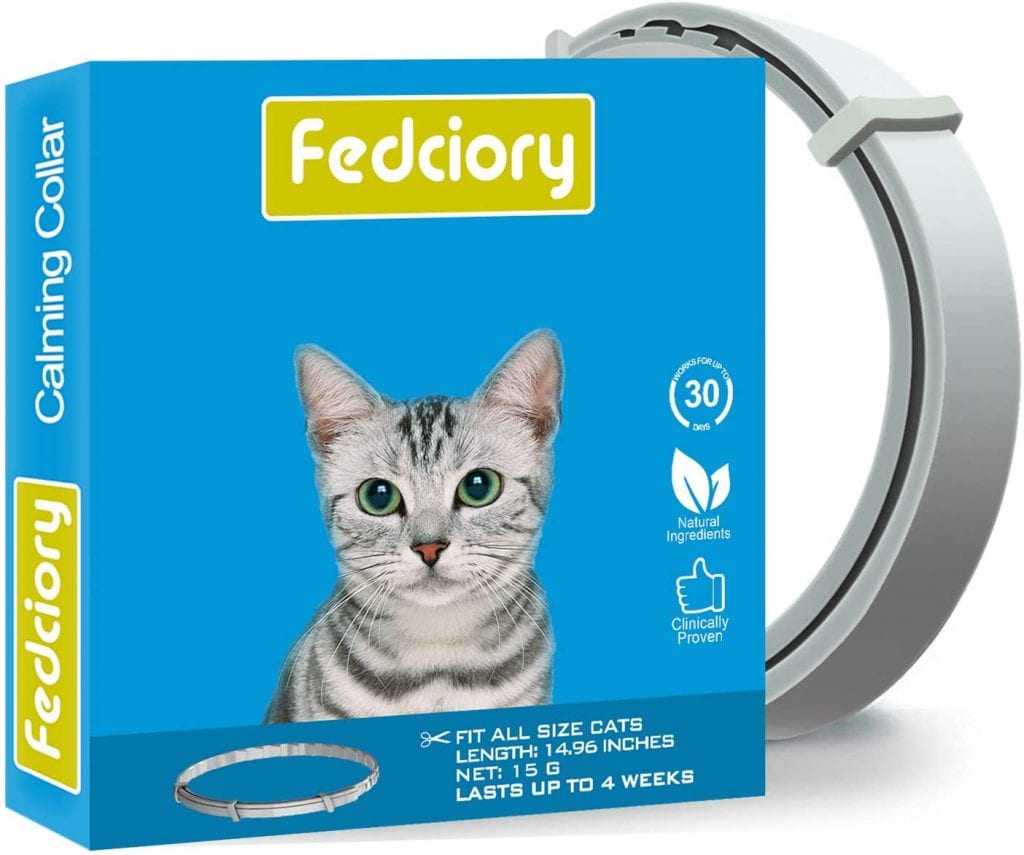 The Fedciory box featuring a cat and calming collar