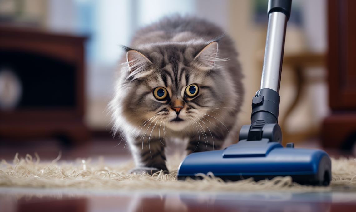 Cats scared of vacuum