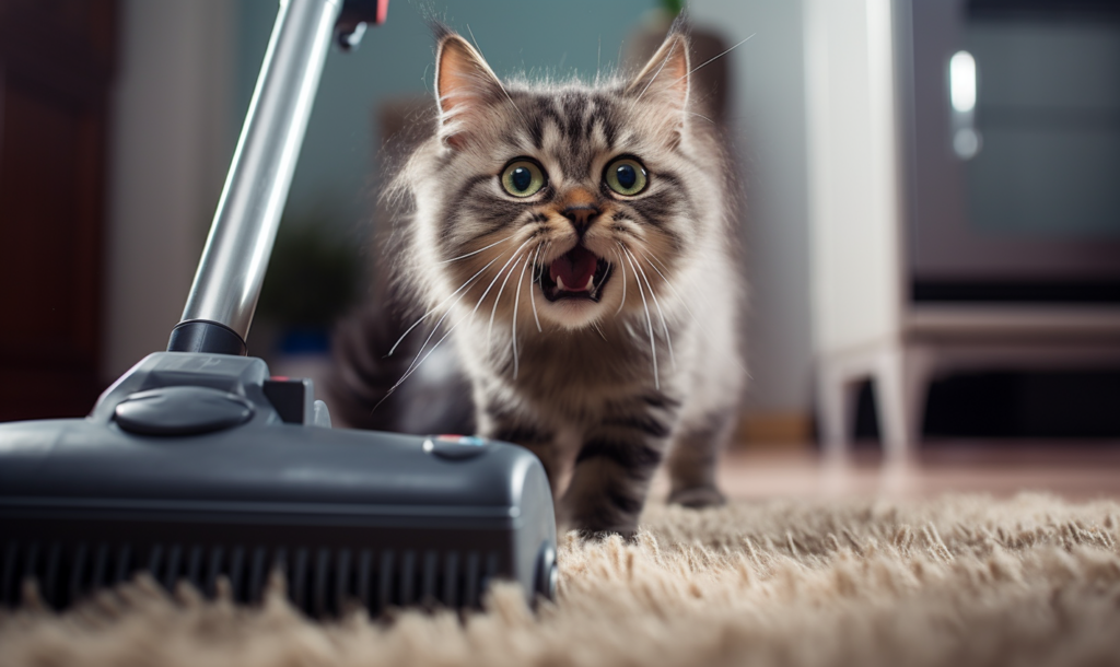 Why are cats scared of vacuums