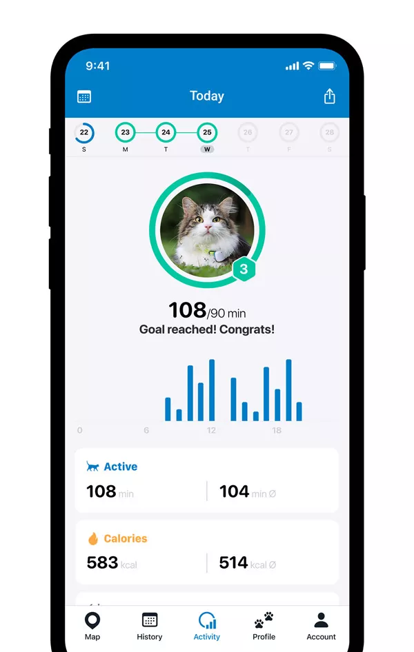 Cat activity monitoring with Tractive