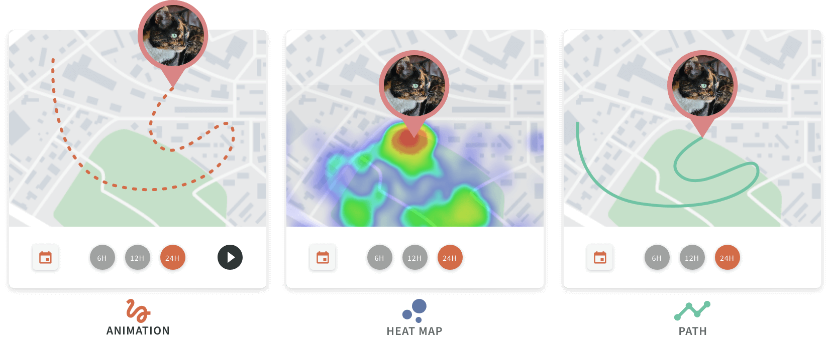 Heatmap on Pawtrack GPS collar app