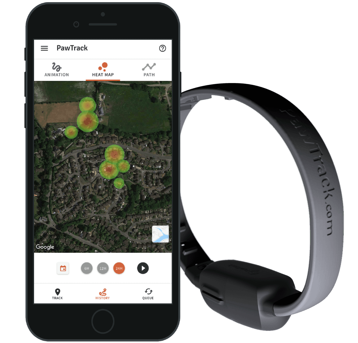 Pawtrack GPS collar and phone app