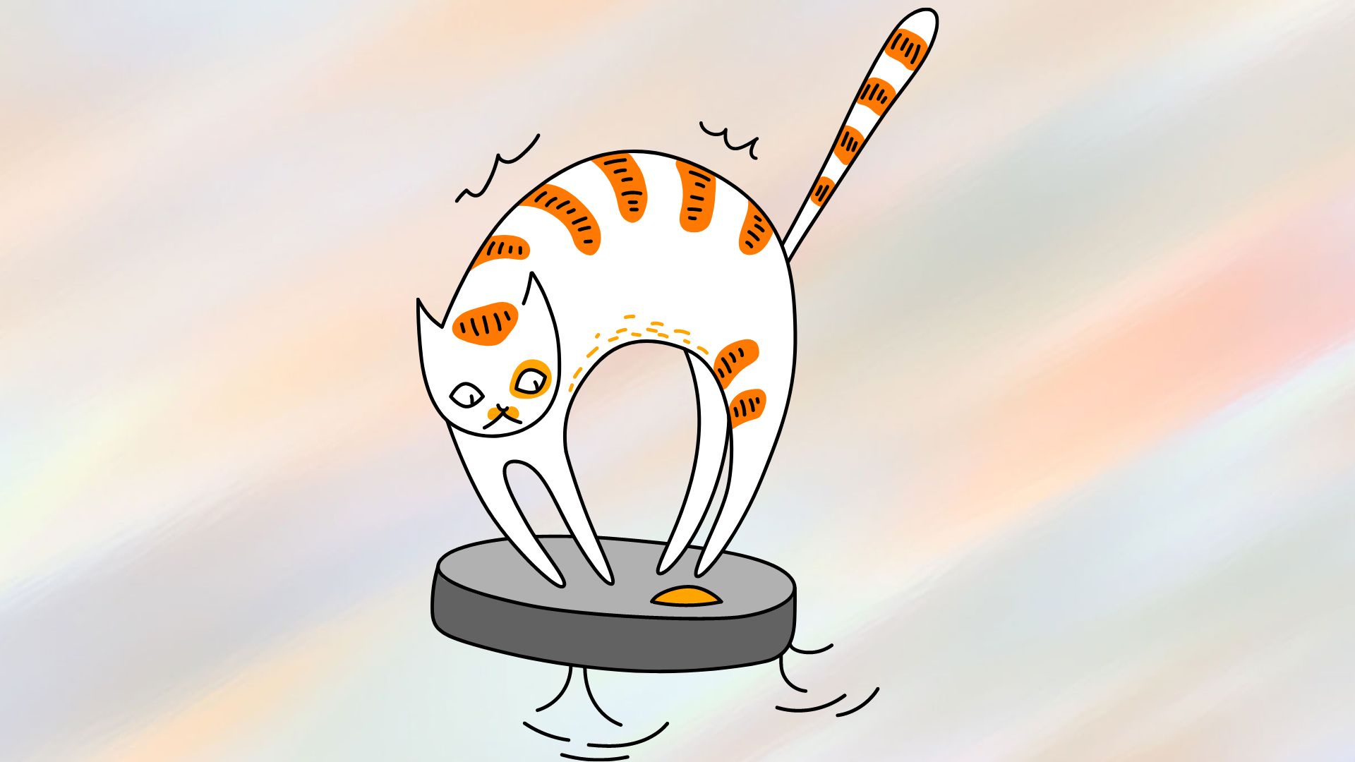 Cat on top of Roomba vaccum
