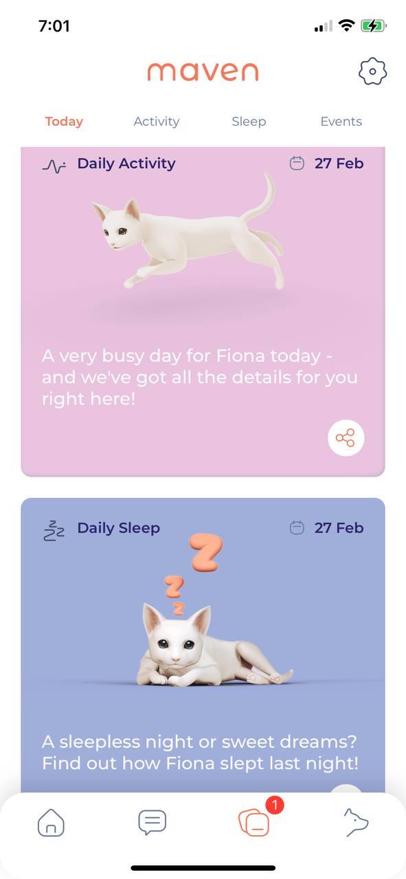 Different stats you can track on your pets with Maven collar