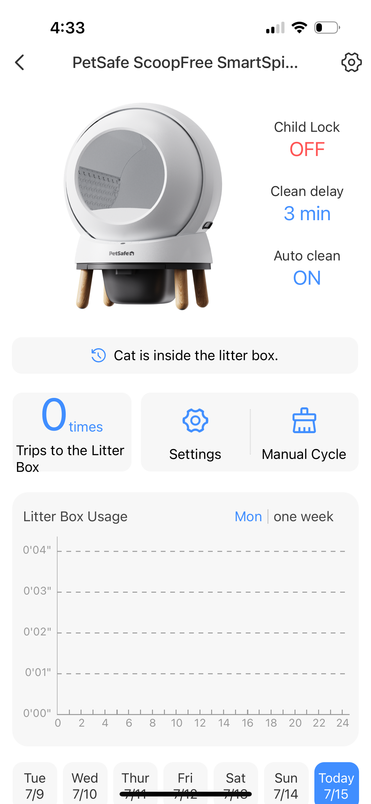 PetSafe SmartSpin Litter box - app