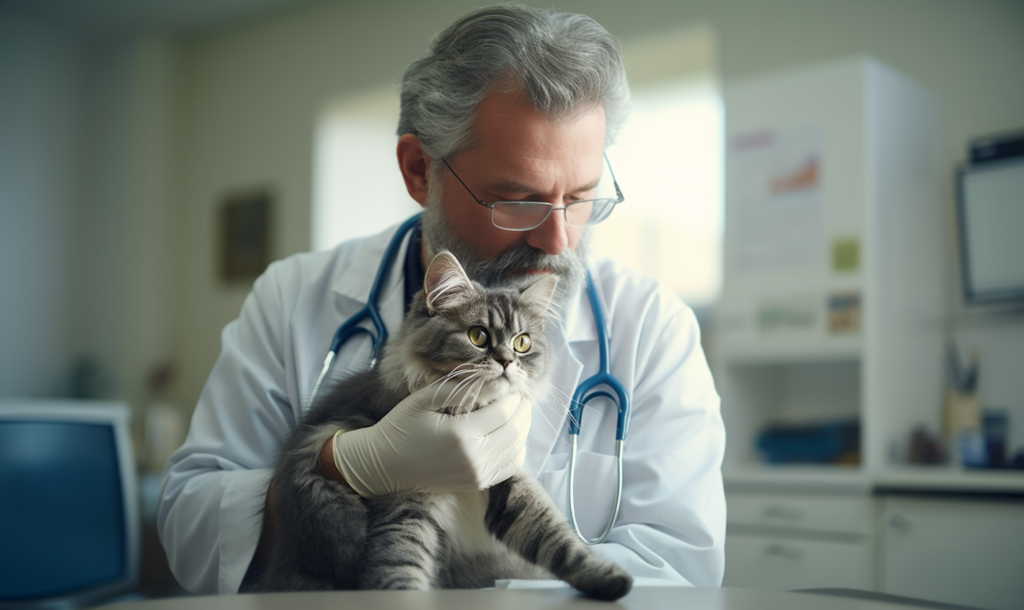 cat poop problems - visiting the veterinarian