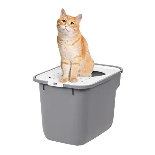 IRIS USA Rectangular Top Entry Cat Litter Box