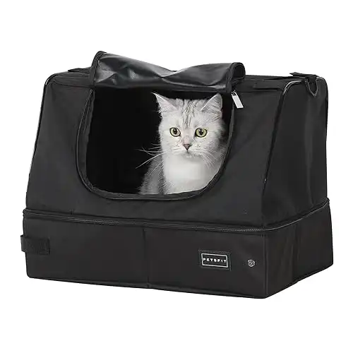 Petsfit Upgrade Portable Cat Litter Box for Travel