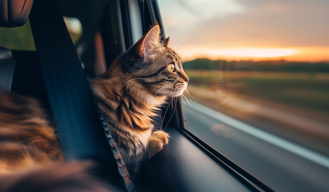 Traveling with a Cat in a car