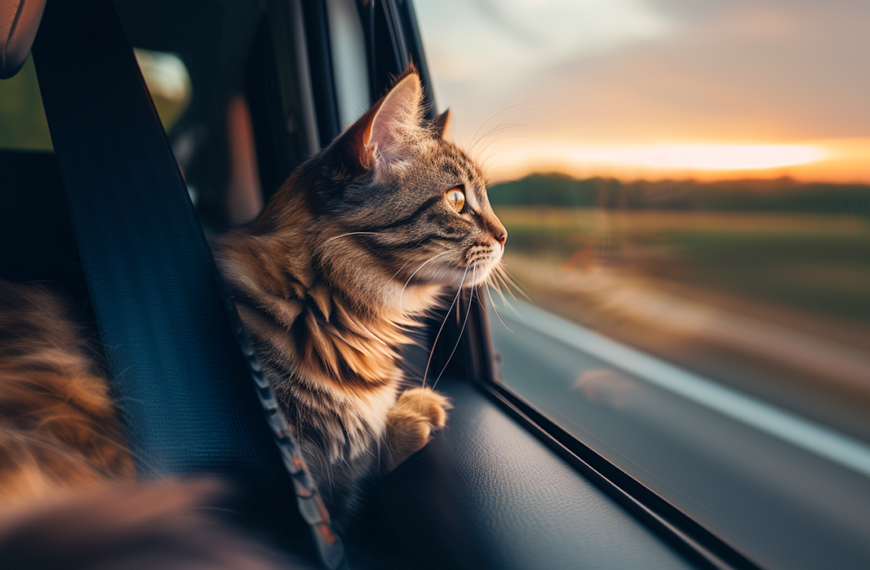 Traveling with a Cat in a car