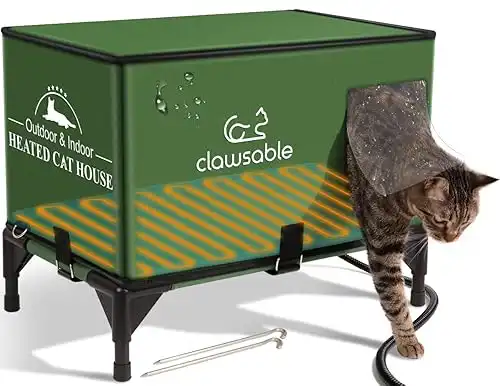 Clawsable Elevated Outdoor Waterproof Heated Cat House