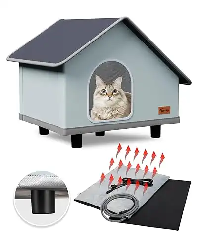 Toozey Elevated Weatherproof Heated Pet House