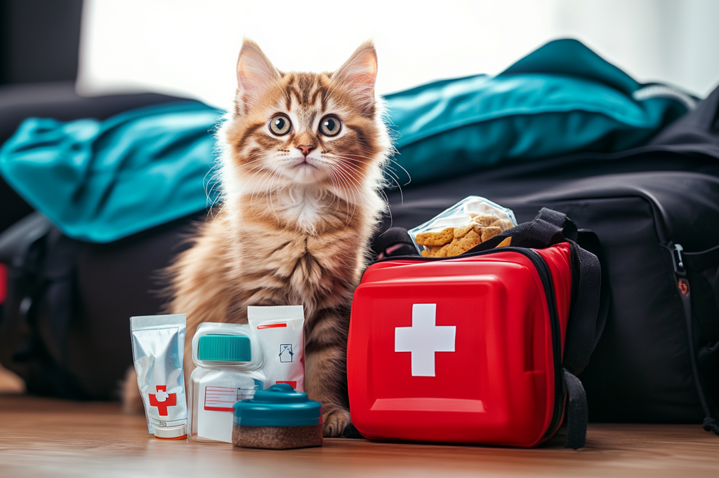 First aid kit - disaster preparedness kit for cats