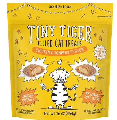 Tiny Tiger Chicken Chompers Flavor Filled Crunchy Cat Treats