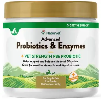 NaturVet Advanced Probiotics & Enzymes Plus Vet Strength PB6 Probiotic