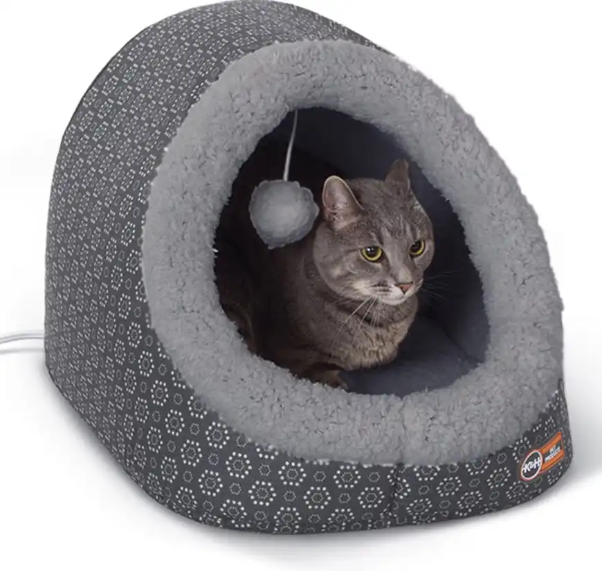 K&H Pet Products Thermo-Pet Cave Covered Indoor Heated Cat Bed & Tunnel
