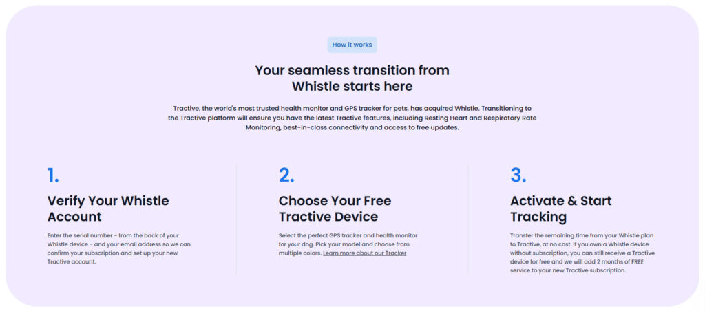 Whistle Tractive Transition Instructions