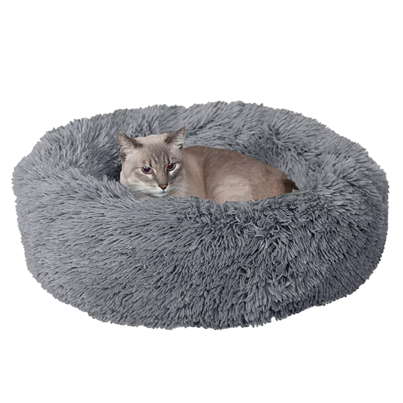 FurHaven Calming Cuddler Donut Pet Bed