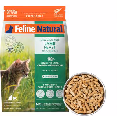 Feline Natural New Zealand Lamb Feast Grain-Free Freeze-Dried Cat Food