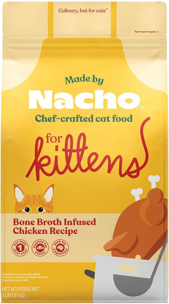 Made by Nacho Cage-Free Chicken, Chicken Liver & Bone Broth Recipe Kittens Dry Cat Food