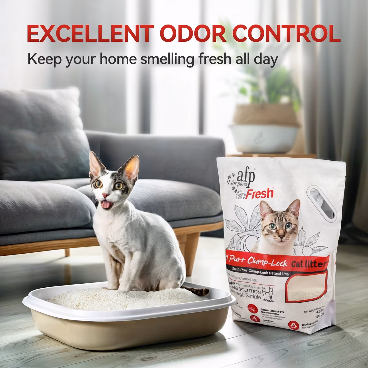 allforpaws Swiftpurr Clump-Lock Natural Unscented Litter Clumping Cassava Grain Cat Litter
