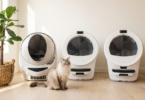 Litter Robot 3, 5 and 5 Pro in a room with a cat